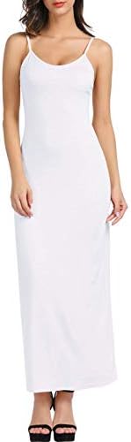 Kate Kasin Womens Full Slips Cami Under Dress Long Slip Dresses Sexy Sleepwear White L
