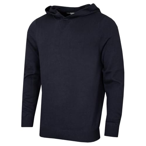 Calvin Klein Mens Campus Knitted Soft Hoody - Navy Marl - XL