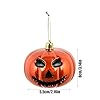 Zasdvn Decorazioni per l'albero di Halloween, ornamenti di zucca di Halloween | Pendenti vintage per appendere Halloween - 3 ornamenti decorativi da appendere con zucca spettrale per albero #4