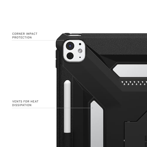 Image of Urban Armor Gear UAG Designed for iPad Pro 13 inch Case (8th /7th Gen, M5 /M4) (A3360, A3361, A3362) Scout Plus Rugged Transparent Protective Cover with Kickstand and Pencil Holder - Black