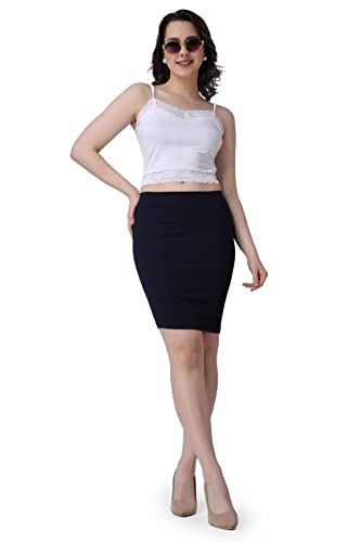 Image of POPWINGS Casual Solid Pencil Skirt for Women || Knee-Length Skirt for Women || Stylish Mini Skirt for Women || Summer Pencil Skirt for Women