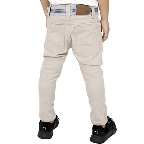 Kit Com 4 Calça Jeans Masculina Infantil Meninos (Caramelo, Bege, Jeans Médio, Jeans Escuro, 12)