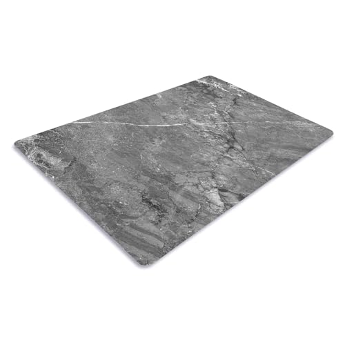 Pagnanno. Chopping Board-Catering Cutting Set-Kitchen Board-Glass Worktop Savers-Sink Chopping Board-Large-Worktop Protectors Heat Resistant-Marble Effect Grey (Design 6, 50 x 40 cm (Pack of 1))