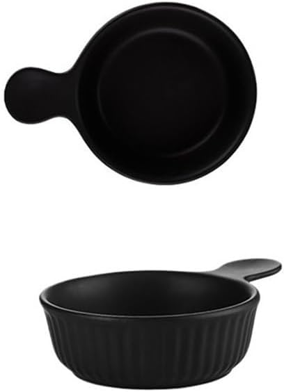 Baking Dishes Creative Ceramic Household Salad Plate with Handle Oven Baking Dim Sum Snack(Blue)