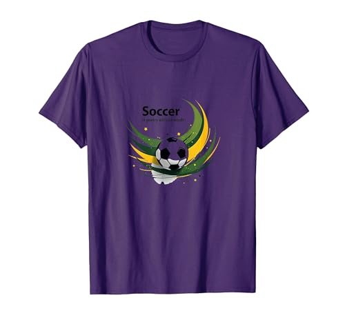 Soccer is Poetry T-Shirt Men Large Purple