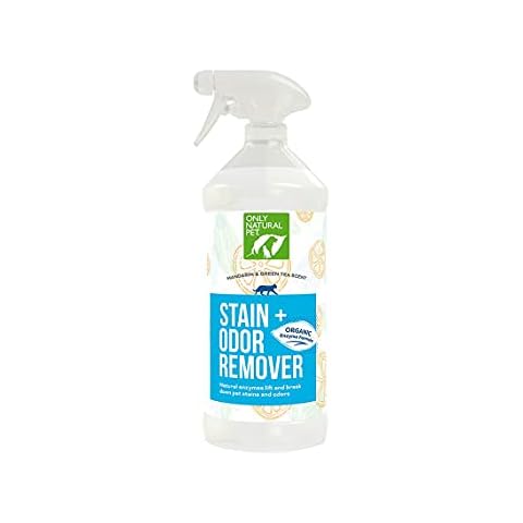 Only Natural Pet Enzyme Powered Stain & Odor Eliminator - Professional Pet Urine Pee Cleaner Deodorizer for Cats - Hardwood Floors Carpets Upholstery - Fresh Mandarin Orange & Green Tea Scent 32Floz Cover