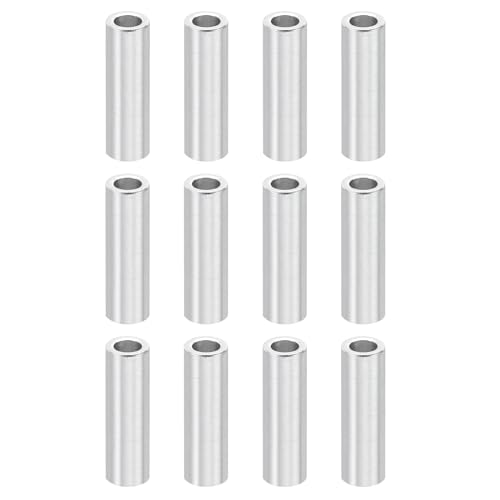 Image of PATIKIL M3 Aluminum Spacers, 10 Pcs Metal Spacer Aluminum 3.1mm ID x 5mm OD x 20mm L Aluminum Spacer Screw Standoff Round for M3 Screw Bolts