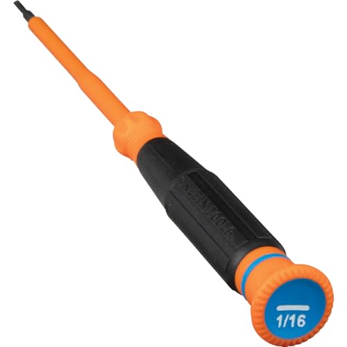 Image of Klein Tools 6273INS Insulated Precision Screwdriver, 1 /16-Inch Mini Electrician Screwdriver, 1000-Volt Cushion Grip Handle