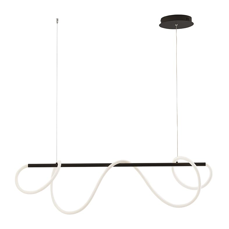Suspension LED 50W moderne 3000K lampe métal intérieur noir