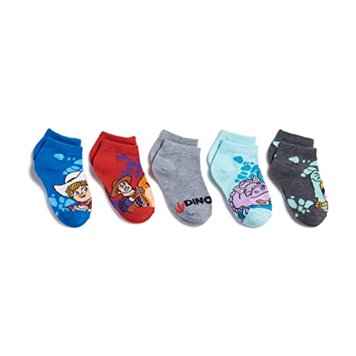 Dino Ranch boys Dino Ranch 5 Pack Shorty Casual Sock Blue Grey Multi 5-6.5 US