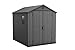 Keter Gerätehaus Darwin 6x8, Grau, Außenmaße 190x244x221cm, wartungsfrei, wetterfest, wasserdicht, mit Unterboden
