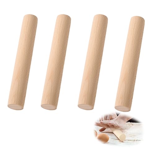 4 Pcs Rolling Pin, Rolling Pin for Baking, Small Rolling Pin, Kids Rolling Pin, Rolling Pins, for Baking Fondant, Pasta, Bread, Crust, Pastry, Cookie, Pizza, Pie, Cylinder Design