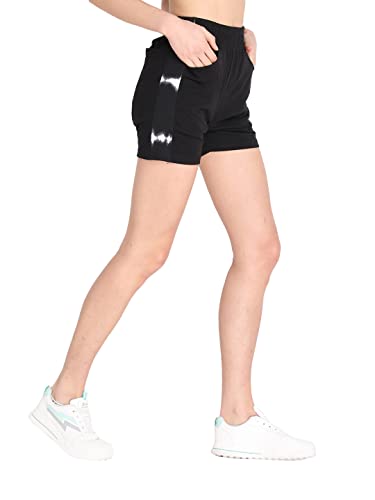 Image of CHKOKKO Women's Regular Cotton Regular Fit Plain Shorts for Women