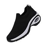 Didiseaon Zapatillas Deportivas Mujer Transpirables con Cámara de Aire Antideslizantes y Ligeras Deportivas Casuales para Fitness y Uso Diario Diseño Portátil y Cómodo Negro Talla