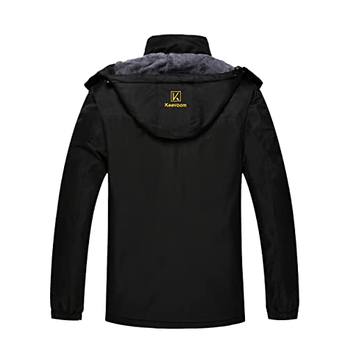 Keevoom Men's Waterproof Ski Jacket Winter Warm Snow Coat Windproof Mountain Raincoat Snowboarding Hooded Jackets For Mens (Black,Xxl) #TOP1