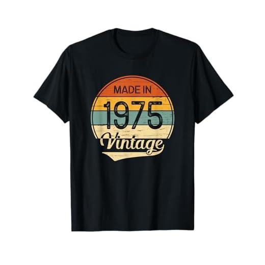 Regalo Hombre Mujer Cumpleaños 47 Años Vintage Made in 1975 Camiseta