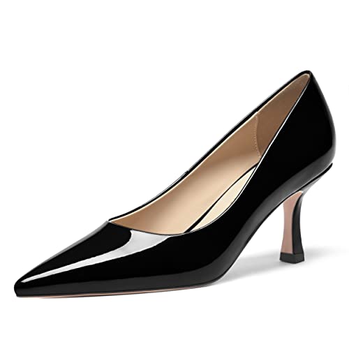 FOGEENA Womens Pointed Toe Evening Dress Slip On Patent Stiletto High Heel Pumps Shoes 2.5 Inch