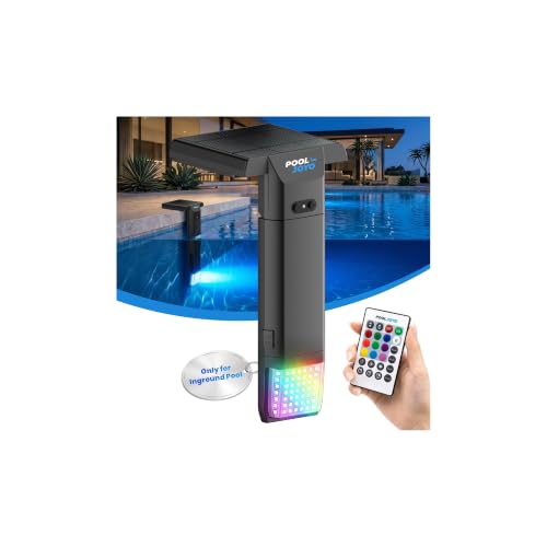 POOLJOYO Solar Pool Light for Inground Pools Only, 56 LEDs 3-Sided 180° Wide Glow, Remote Control...