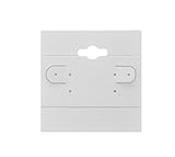 CuteBox 100pc 2” x 2” White Earring Hanging Display Cards for Small Post, Hoop or Dangle Earrings for Tradeshows, Showcases, Retail, Merchandise, Slatwall Hooks, Gridwall Hooks