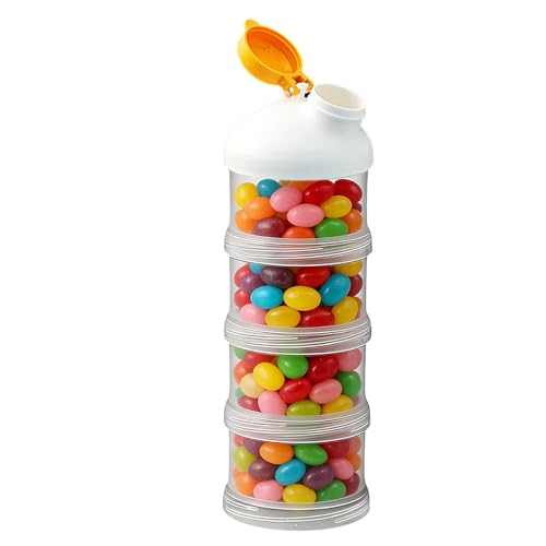 Imagen de FVPKYUR Dispensador de Fórmula de Viaje Hermético e Inoxidable de 4 Capas Portátil Dosificador de Fórmula de Viaje y Portalácteos para Suplementos