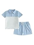Design : Ensemble estival mignon en 2 pièces avec t-shirt manches courtes à col polo et boutons. Shorts de jogging assortis et décontractés avec taille élastique et poche. Avec cette tenue, votre petit garçon aura l'air cool et à la mode.
