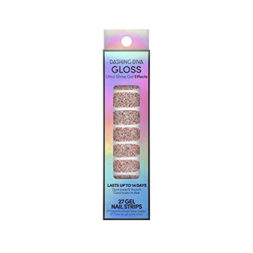 Dashing Diva Gloss Holiday Nail Strips - Jewel Crush | UV Free, Long Lasting, Cute Holiday Gel Nail Stickers | Contains 27 Nail Wraps, 1 Prep Pad, 1 Nail File