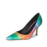 SHXITAYNB Hochhackige Damenschuhe, Neue Spitze Damen-Einzelschuhe Für Frühling Und Sommer, Lackschuhe Mit Mittlerem Absatz, Geeignet Für Alle Gelegenheiten (Gelb, Grün),Grün,42