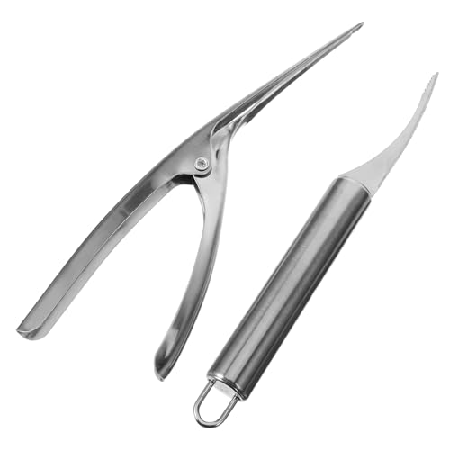 iplusmile Sbucciatore Professionale per Gamberi in Acciaio Set da 2 Pezzi Sbucciatore Ergonomico e Pulitore Portatile per Pesci Utensile per Ristoranti e Uso
