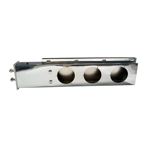 Image of New 30 inch Chrome Mud Flap Hanger with Light Cutouts Spring Loaded 2 1 /2 Bolt Pattern Length 30 inch Light Cutout 4 inch for Freightliner Kenworth Peterbilt International Mack Volvo