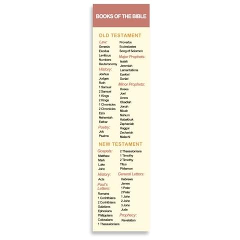 Books of The Bible Bookmarks, Christian Bookmark, Page Marker Divider, Variety Bookmarks, Church Bookmarks, Christian Gifts for Birthdays, Baptisms, Graduation, for All Occasions (Single) Cover