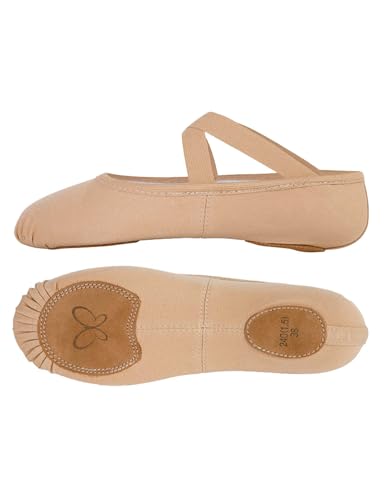 Image of Daydance Cloud Soft 4 Way Stretch Girls Ballet Shoes, Split Sole Dance Slippers for Toddler Girls /Little /Big Kids
