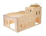 Resch Nr38 Nagerburg XL naturbelassenes Massivholz aus Fichte/Mit Zwei großen EIN-/Ausgängen im Erdgeschoss, die im inneren der Burg durch einen „Tunnel“ verbunden sind / 58 x 39 x 34 cm (LxBxH)