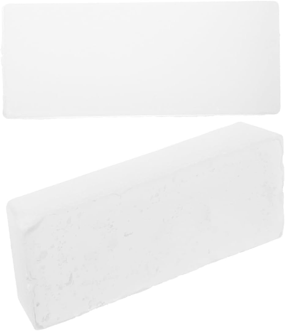 Stone Polishing Wax 2pcs Solid White Wax Blocks for Marble and Metal Buffing, Aluminum Polishing Compound and Jewelers Rouge Kit for Wood and Leather Strop Sharpening