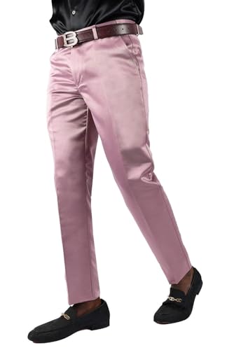 Barabas Men's Solid Color Plain Shiny Chino Dress Pants 3CP022