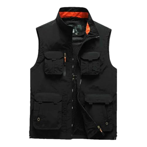 Gilet en maille respirant sans manches avec poches pratiques zippées