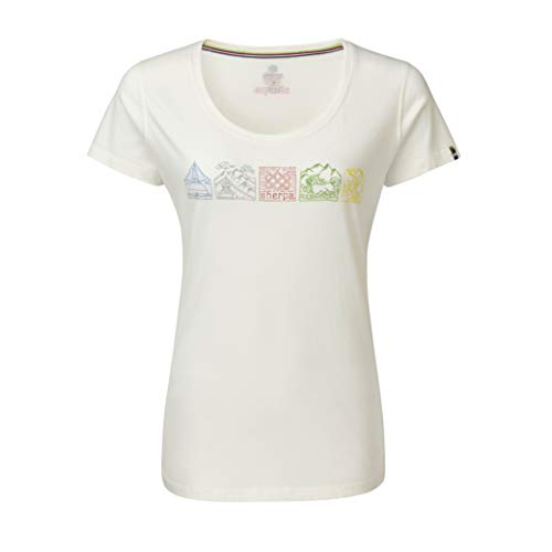 SHERPA ADVENTURE GEAR Women's Lungta Short Sleeve Tee, Katha White, Small