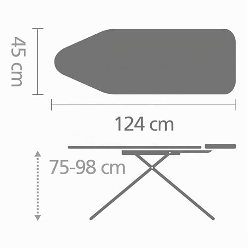 Miniatura 5 de Tabla De Planchar Brabantia C, 124x45cm - Denim Grey 100 Algodón Comercio Justo Tabla De Planchar Estable Y Grande Plegable, Altura Ajustable, Soporte Plancha Vapor Cert. Comercio Justo Y C2c
