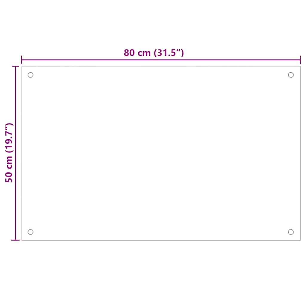 Küchenrückwand Milchweiß aus Hartglas 80x50 cm Hitzebeständig Kratzfest mit Montagematerial Spritzschutz für Küche Kochen und Backen