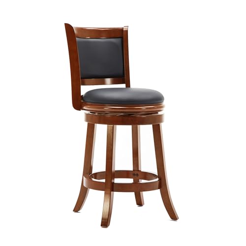 Boraam Augusta Counter Height Swivel Stool, 24-Inch, 1-Pack, Cherry