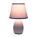 Simple Designs LT2009-PRP Mini Egg Oval Ceramic Table Desk Lamp, Purple