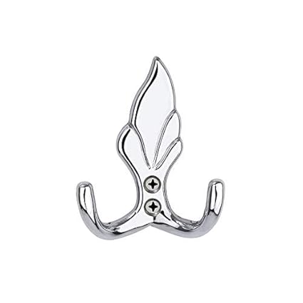 WSK Multipurpose 2 Pin Steel Chrome Finish Cloth Hanger Door Wall Robe Hooks Rail for Hanging Keys, Clothes, Towel, Kitchen Tool Pack of 1 Pcs HR223-001