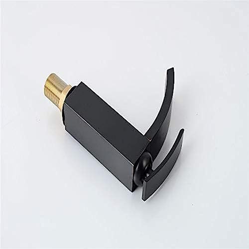 Robinet de lavabo cascade noir mat à double commande eau chaude et froide - 4