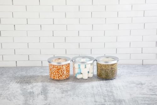 Vip Ahmet Yuvarlak Lüks Saklama Kabı, Krom Kapak 3X400 Ml