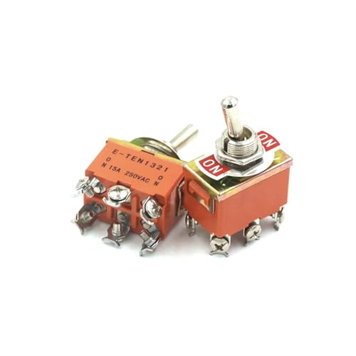 Interrupteur à bascule E-TEN1321 ON-ON 6 broches 15A 250VAC lot de 10 pièces