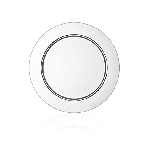 FranquiHOgar | Set de 6 bajoplatos de acero inoxidable plata | 32 Ø cm | Elegante y protege mantel | Modelo Avignon | Menaje de Mesa | Inox. 18/10
