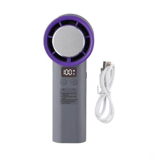 Ventilador turbo portátil de alta velocidad, 100 ajustes de velocidad, potente flujo de aire, perfecto para senderismo, picnics y comodidad diaria con batería de 3600 mAh (morado)