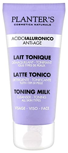 Planter’s – Latte Tonico Detergente Tonificante Viso con acido ialuronico. Perfetto per una pelle luminosa, compatta e pulita. 60 ml