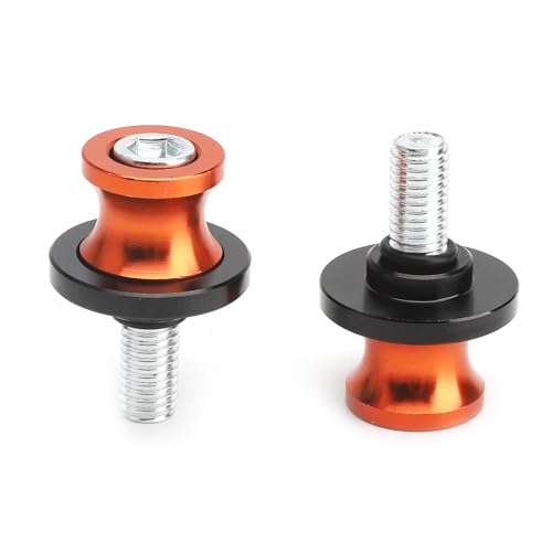 2 PCS Soporte de Basculante M10 Naranja, Soportes de Montaje de Moto Soporte de Montaje de Bobinas M10 10mm Soportes de Basculante de Moto CNC Universal para Motos, Coches Deportivos