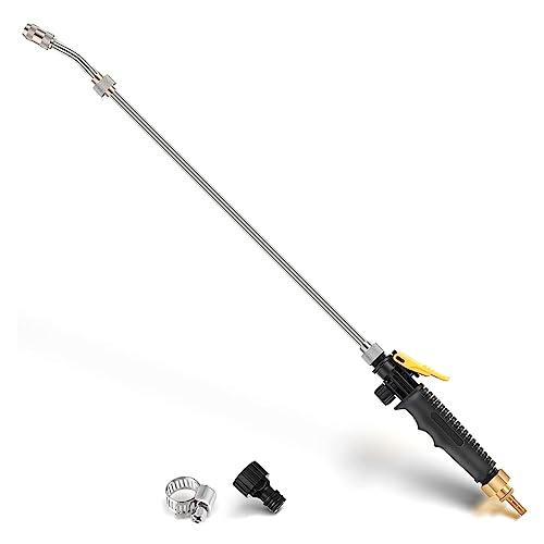 29 Inch Sprayer Wand, Adjustable Universal Sprayer Match 3/8'' Hose, Stainless Steel Replacement Sprayer Wand Built-In Shut Off Valve With Hose Quick Connector And Hose Clamp (Straight,1 Pack) #TOP12