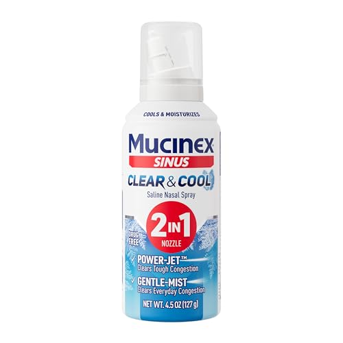 Mucinex Sinus Clear & Cool Saline Nasal Spray & Sinus Rinse, 4.5 oz